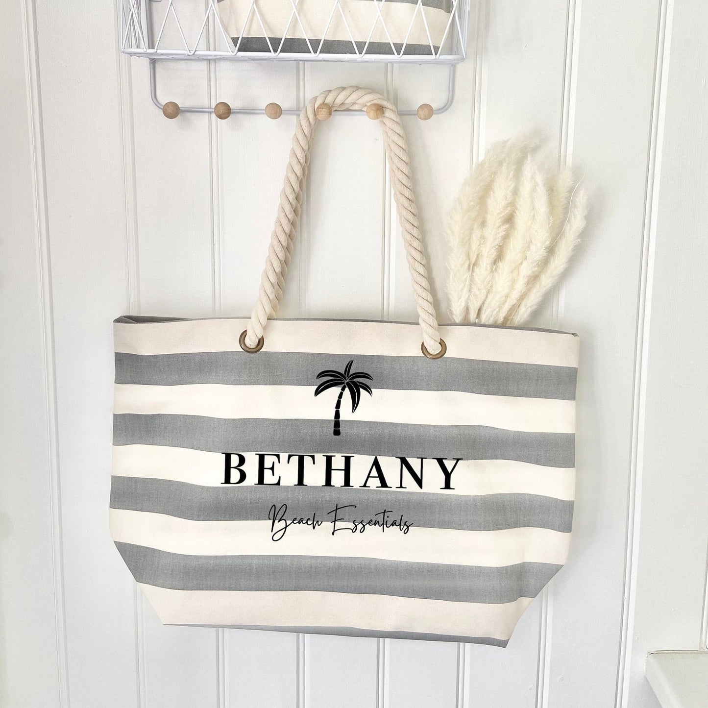 Personalised Striped Beach Essentials Bag - Penny Rose Home and Gifts