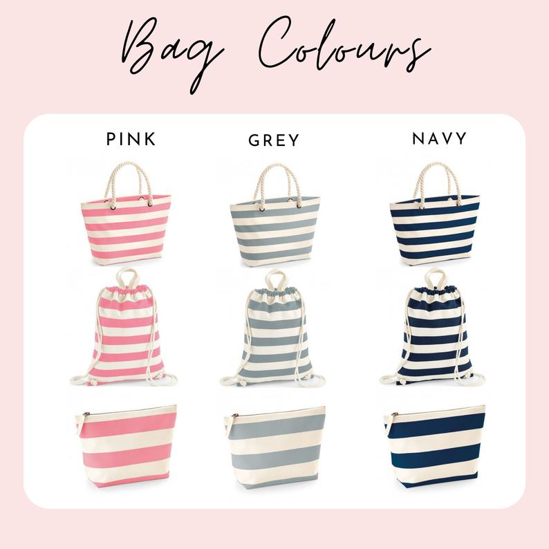 Personalised Striped Accessory Bag - Penny Rose Home and Gifts
