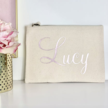Personalised Make Up Bag Swirl Font - Penny Rose Home and Gifts