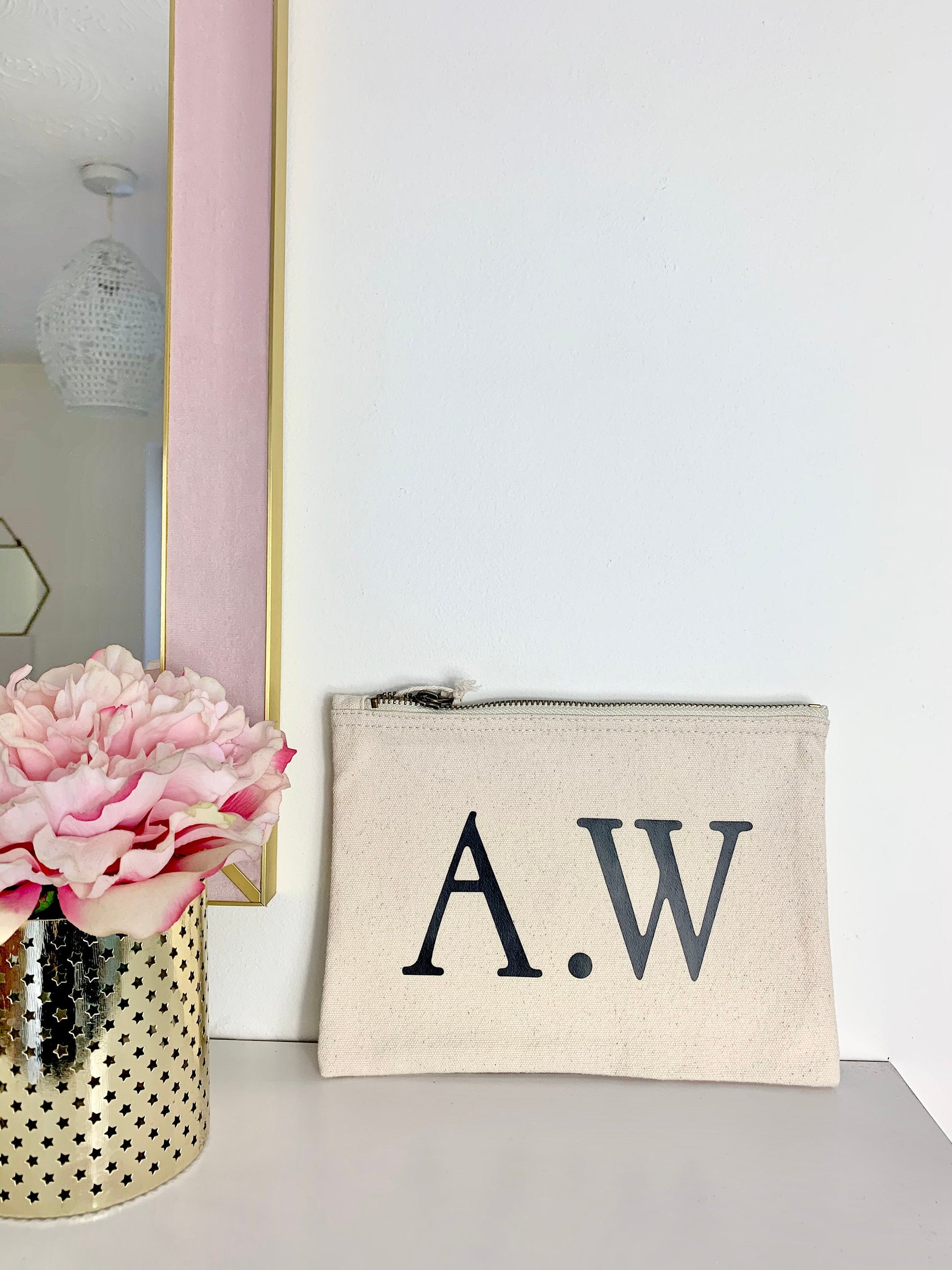 Personalised Make Up Initial Bag - Penny Rose Home and Gifts
