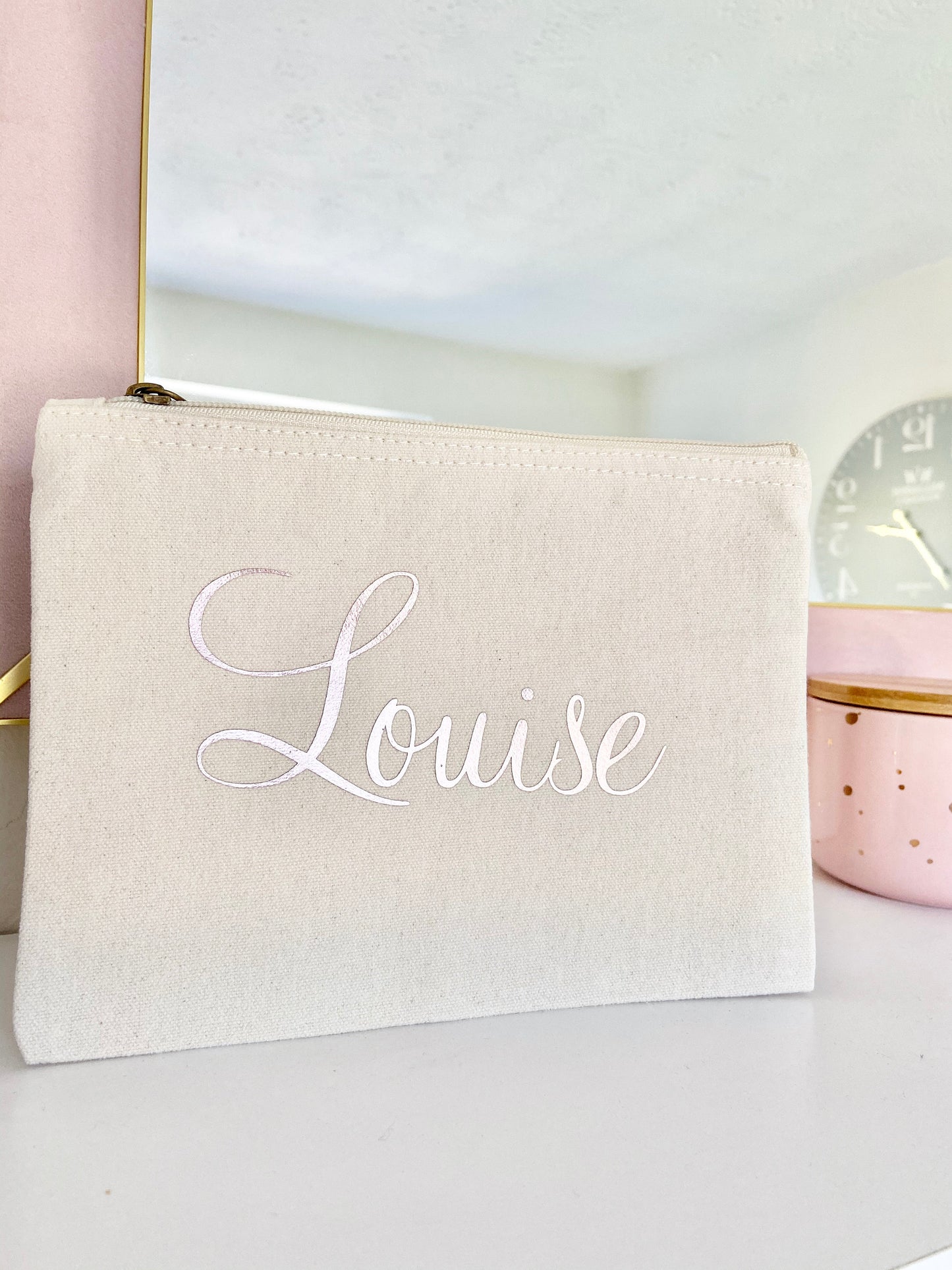 Personalised Make Up Bag Swirl Font - Penny Rose Home and Gifts