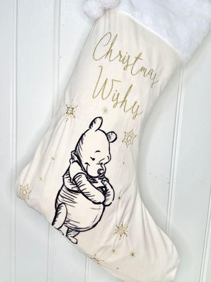 Disney Winnie the Pooh Velveteen Christmas Stocking